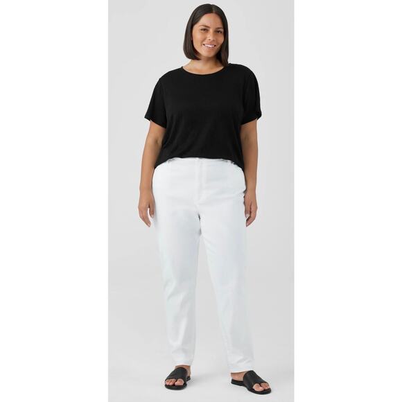 Eileen Fisher Denim - Eileen Fisher Womens White Denim straight Fit Jeans Plus Size 18